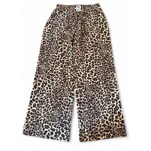 Leopard Wide Leg Comfy Pants Bratz Resort Diva Elastic Animal Print Divacore L